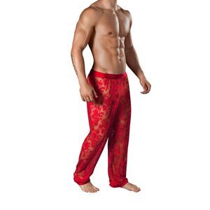 Candyman Lace See-Thru Loungewear Pant 99234 Red